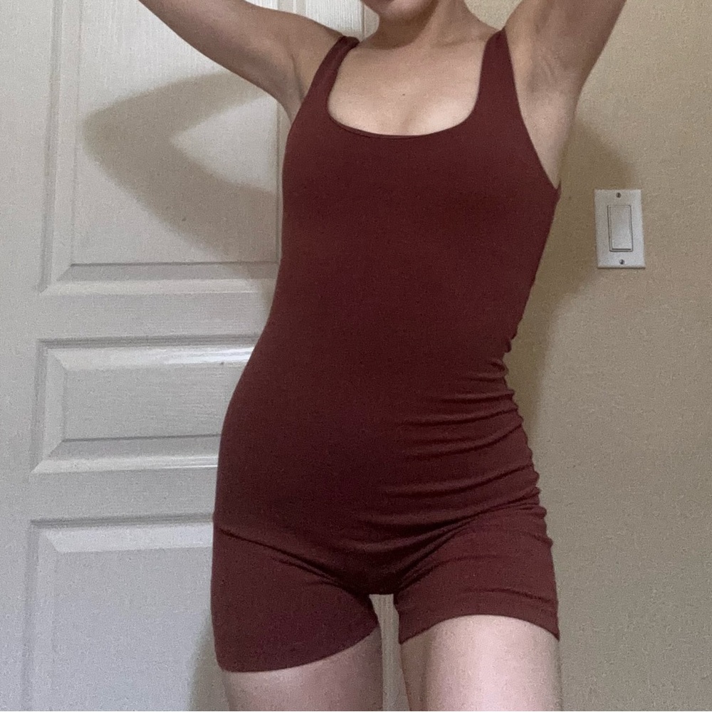 Women's Brown Sleeveless Bodysuit